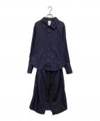 patouパトゥ）の古着「ドッキングシャツワンピース」｜ネイビー
