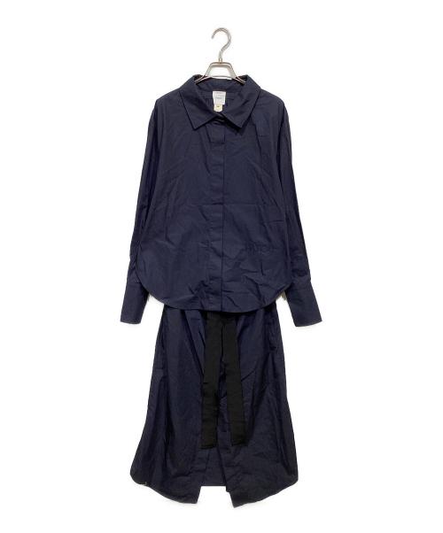 patou（パトゥ）patou (パトゥ) ドッキングシャツワンピース ネイビー サイズ:36の古着・服飾アイテム