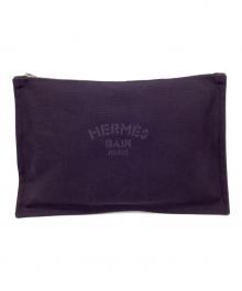 HERMES（エルメス）の古着「フラットポーチ　ヨッティングGM」｜ネイビー