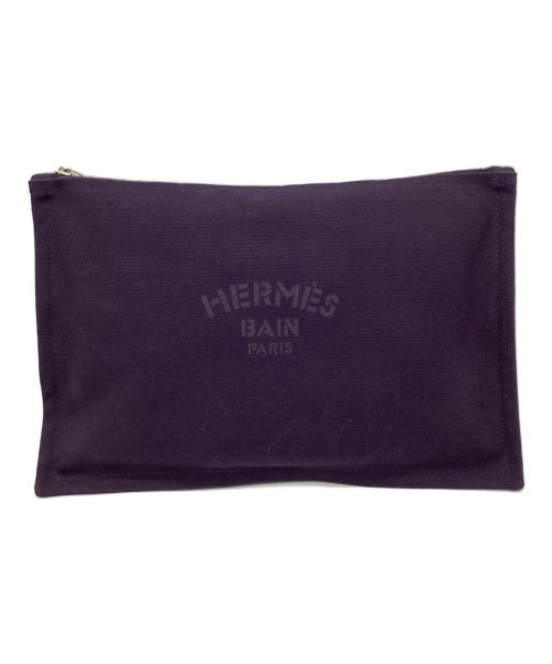 HERMES（エルメス）HERMES (エルメス) フラットポーチ　ヨッティングGM ネイビーの古着・服飾アイテム