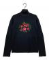 tricot COMME des GARCONS（トリココムデギャルソン）の古着「フラワー刺繍タートルネックニット」｜ブラック