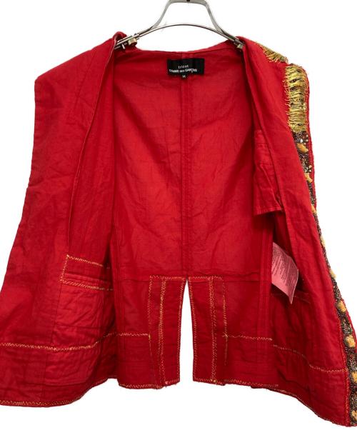 tricot COMME des GARCONS（トリココムデギャルソン）tricot COMME des GARCONS (トリココムデギャルソン) ビジュー装飾ジャケット レッド サイズ:Mの古着・服飾アイテム