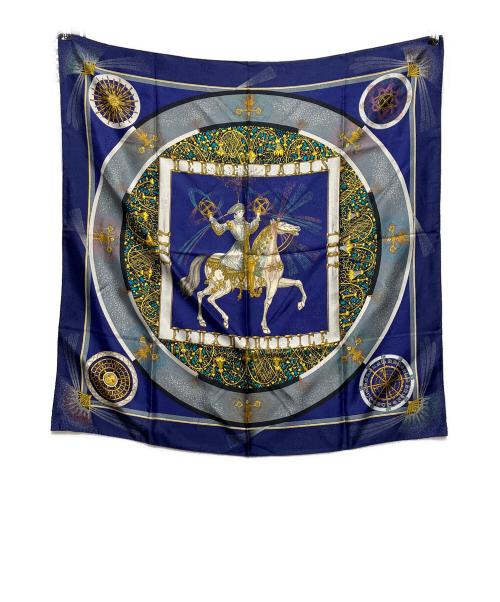 HERMES（エルメス）HERMES (エルメス) シルクスカーフ ブルーの古着・服飾アイテム