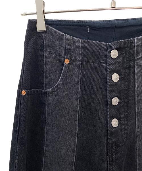 MM6 Maison Margiela（エムエムシックスメゾンマルジェラ）MM6 Maison Margiela (エムエムシックスメゾンマルジェラ) ボタンフライ切替デニムパンツ ブラック サイズ:25の古着・服飾アイテム