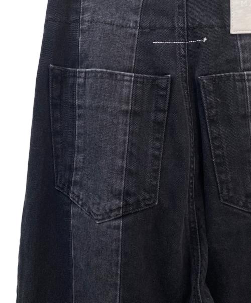 MM6 Maison Margiela（エムエムシックスメゾンマルジェラ）MM6 Maison Margiela (エムエムシックスメゾンマルジェラ) ボタンフライ切替デニムパンツ ブラック サイズ:25の古着・服飾アイテム