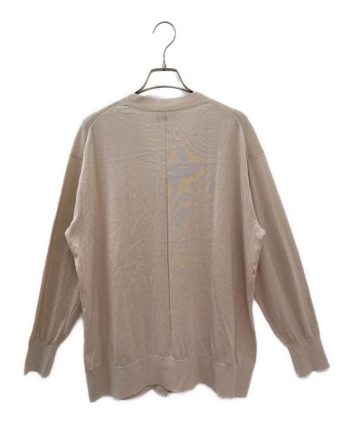 l'heritage martinique（レリタージュ マルティニーク）l'heritage martinique (レリタージュ マルティニーク) シルクコットンVネックカーディガン ベージュ サイズ:FREEの古着・服飾アイテム
