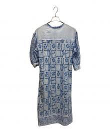 ANTIPAST（アンティパスト）の古着「Gament-Dyed Emboiidery Dress」｜ライトブルー