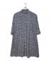 R&D.M.Co-OLDMAN'S TAILOR（オールドマンズテーラー）の古着「アイリッシュリネンフラワープリント ロングシャツワンピース」｜ホワイト×ネイビー