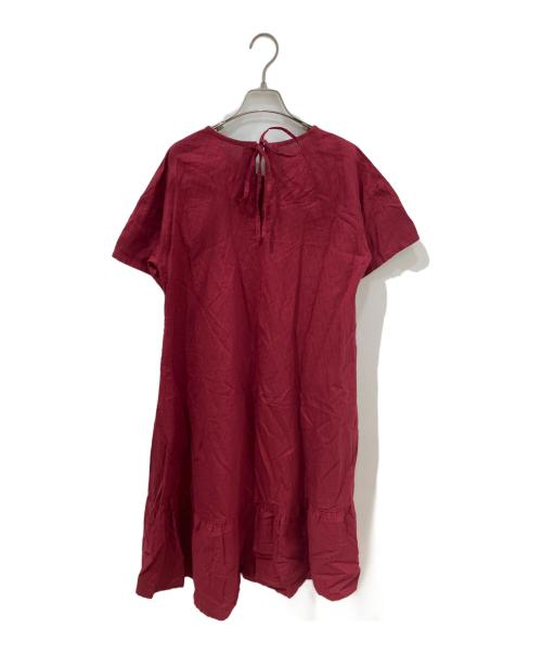 gasa*grue（ガサ）gasa*grue (ガサ) ピンク郵便局 Aラインワンピース pink check　41231-03211b ワインレッド サイズ:Freeの古着・服飾アイテム