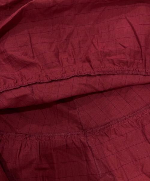 gasa*grue（ガサ）gasa*grue (ガサ) ピンク郵便局 Aラインワンピース pink check　41231-03211b ワインレッド サイズ:Freeの古着・服飾アイテム