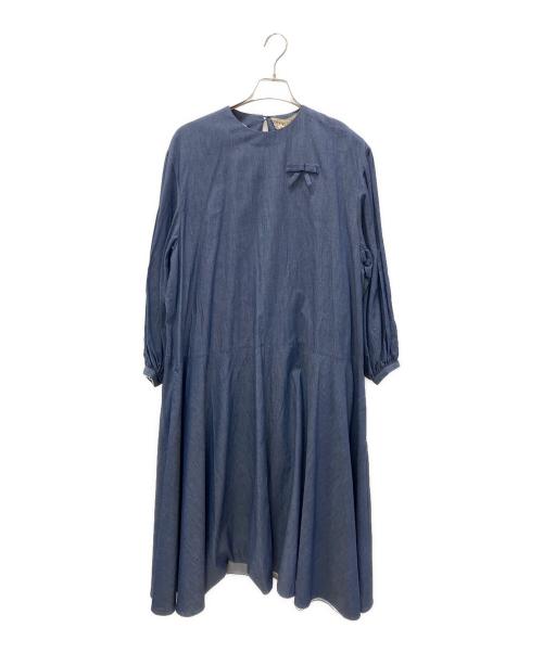 FOR flowers of romance（フォー フラワーズオブロマンス）FOR flowers of romance (フォー フラワーズオブロマンス) color denim flared DRESS ブルー サイズ:freeの古着・服飾アイテム
