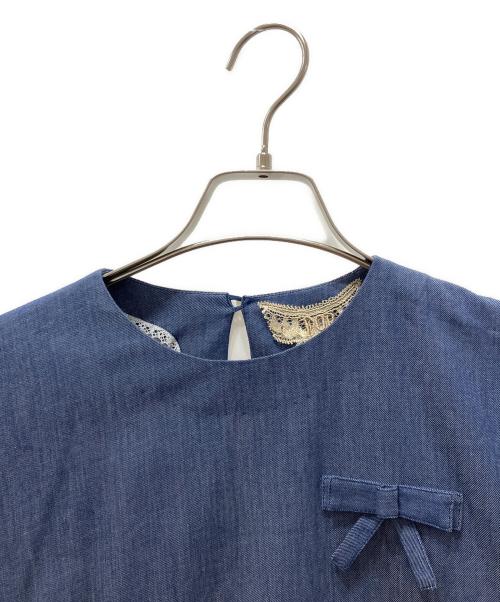 FOR flowers of romance（フォー フラワーズオブロマンス）FOR flowers of romance (フォー フラワーズオブロマンス) color denim flared DRESS ブルー サイズ:freeの古着・服飾アイテム