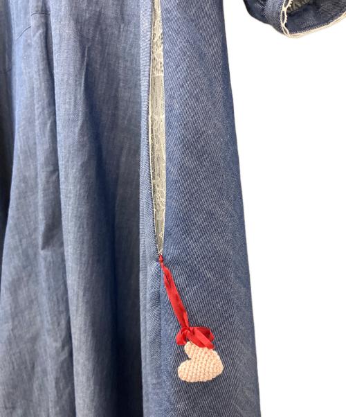 FOR flowers of romance（フォー フラワーズオブロマンス）FOR flowers of romance (フォー フラワーズオブロマンス) color denim flared DRESS ブルー サイズ:freeの古着・服飾アイテム