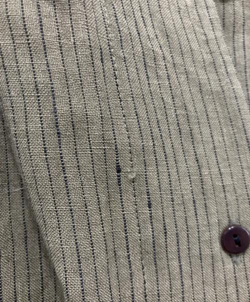 magali（マガリ）magali (マガリ) オーバーダイリネン・セーラー襟ワンピース カーキ/ストライプ サイズ:freeの古着・服飾アイテム