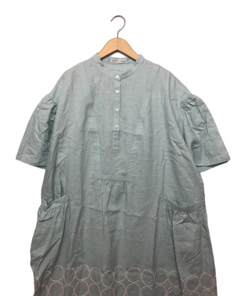 mina perhonen（ミナ ペルホネン）mina perhonen (ミナ ペルホネン) ワンピース ライトブルー サイズ:38の古着・服飾アイテム