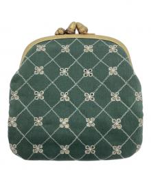 mina perhonen（ミナ ペルホネン）の古着「がま口ウォレット　flower beads　cuddle purse　カドルパース」｜グリーン