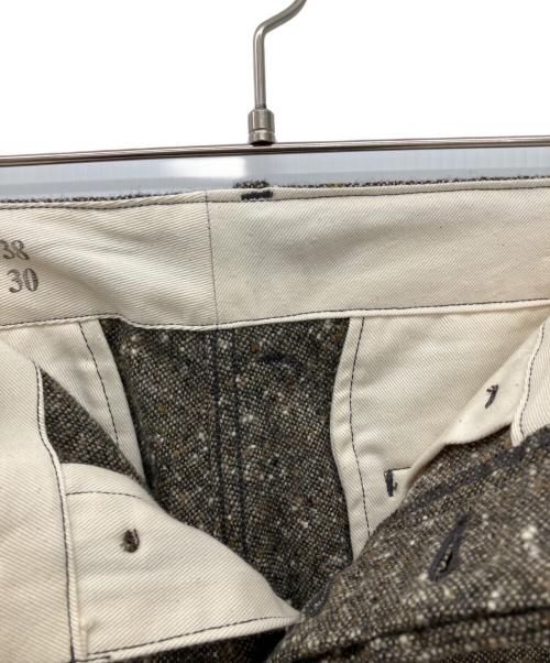BUZZ RICKSON'S（バズリクソンズ）Buzz Rickson's (バズリクソンズ) AVIATION ASSOCIATES NEP WOOL TROUSERS ネップウールトラウザーズ  ウールパンツ　ボタンフライ ブラウン サイズ: 96cm (W38)の古着・服飾アイテム