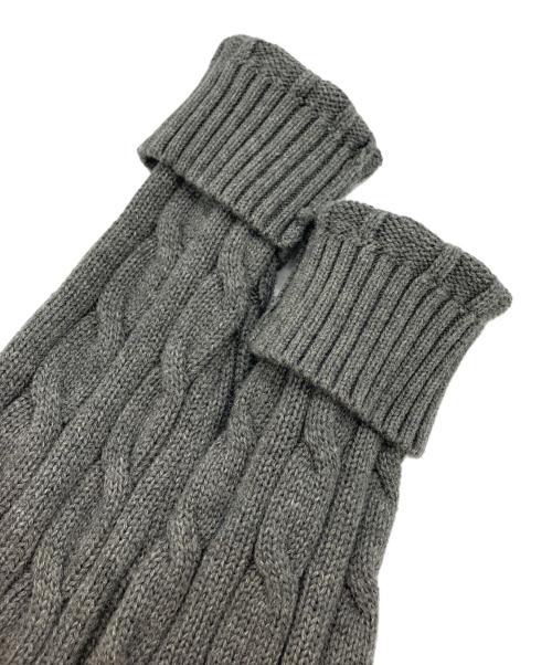 LAUREN RALPH LAUREN（ローレンラルフローレン）LAUREN RALPH LAUREN (ローレンラルフローレン) ボタントリム ワッペンケーブルニット グレー サイズ:XSの古着・服飾アイテム