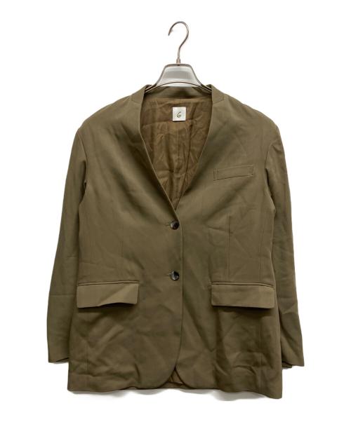6(ROKU) BEAUTY&YOUTH（ロク ビューティーアンドユース）6(ROKU) BEAUTY&YOUTH (ロク ビューティーアンドユース) NO COLLAR JACKET カーキ サイズ:Sの古着・服飾アイテム