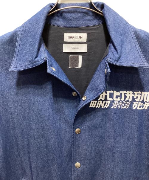 FACETASM（ファセッタズム）FACETASM (ファセッタズム) WIND AND SEA (ウィンダンシー) RIB DENIM COACH JACKET インディゴ サイズ:4の古着・服飾アイテム