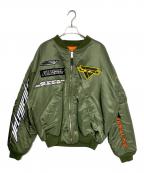 VETEMENTS×ALPHAヴェトモン×アルファ）の古着「21AW MA-1 ‘Racing’ Bomber Jacket」｜オリーブ