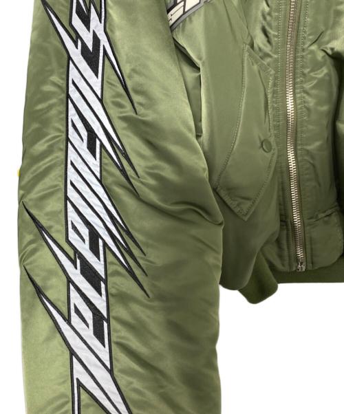 VETEMENTS（ヴェトモン）VETEMENTS (ヴェトモン) ALPHA (アルファ) 21AW MA-1 ‘Racing’ Bomber Jacket オリーブ サイズ:Sの古着・服飾アイテム