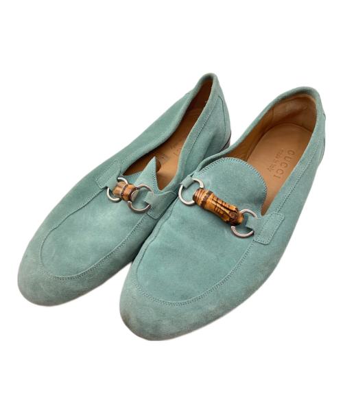 GUCCI（グッチ）GUCCI (グッチ) Suede Bamboo Horsebit Detail Loafer スカイブルー サイズ:7の古着・服飾アイテム