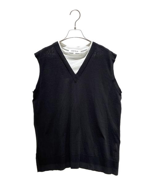 ENFOLD（エンフォルド）ENFOLD (エンフォルド) SLEEVELESS PULLOVER ブラック サイズ:38の古着・服飾アイテム