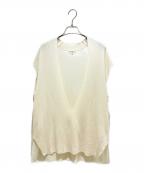 BLAMINKブラミンク）の古着「カシミヤハイツイストVネックベスト」｜ホワイト