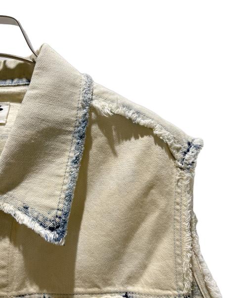 Christian Dior（クリスチャン ディオール）Christian Dior (クリスチャン ディオール) BEE刺繍ブリーチデニムベスト012V04A3934 インディゴ×ホワイト サイズ:34の古着・服飾アイテム
