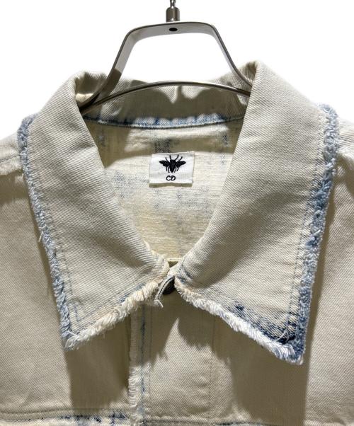 Christian Dior（クリスチャン ディオール）Christian Dior (クリスチャン ディオール) BEE刺繍ブリーチデニムベスト012V04A3934 インディゴ×ホワイト サイズ:34の古着・服飾アイテム