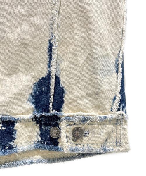 Christian Dior（クリスチャン ディオール）Christian Dior (クリスチャン ディオール) BEE刺繍ブリーチデニムベスト012V04A3934 インディゴ×ホワイト サイズ:34の古着・服飾アイテム
