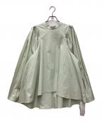 ELENDEEKエレンディーク）の古着「ピンタックスリーブフレアブラウス 25年モデル」｜グリーン