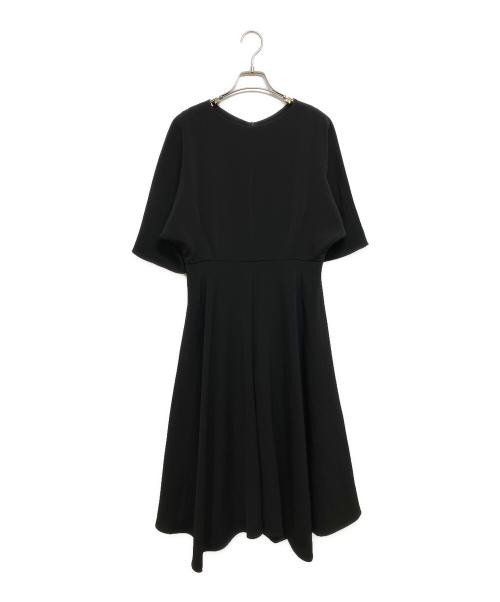 DESIGNWORKS（デザインワークス）DESIGNWORKS (デザインワークス) トリアセ二重織ランダムヘムワンピース ブラック サイズ:38の古着・服飾アイテム