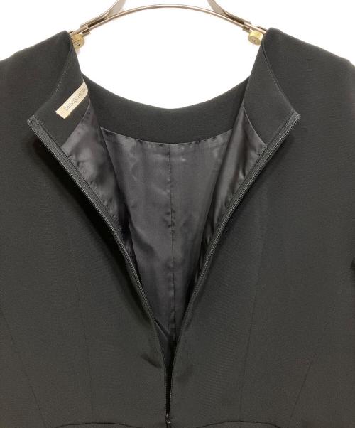 DESIGNWORKS（デザインワークス）DESIGNWORKS (デザインワークス) トリアセ二重織ランダムヘムワンピース ブラック サイズ:38の古着・服飾アイテム