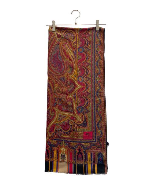 ETRO（エトロ）ETRO (エトロ) ペイズリー柄シルク混ストール レッドの古着・服飾アイテム