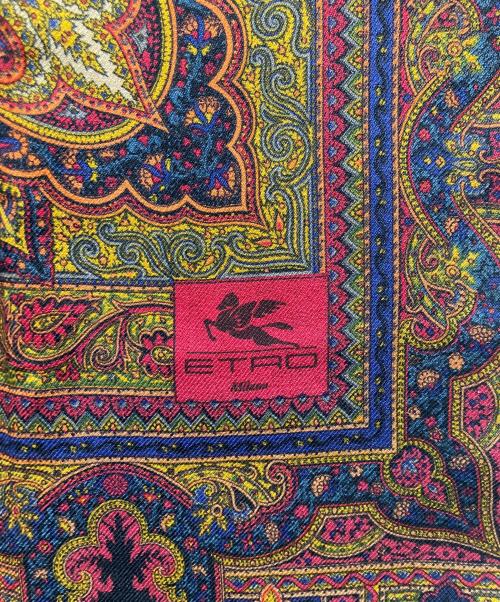 ETRO（エトロ）ETRO (エトロ) ペイズリー柄シルク混ストール レッドの古着・服飾アイテム