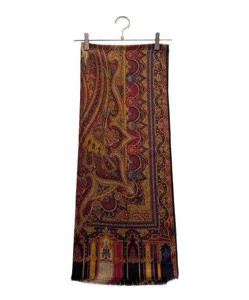 ETRO（エトロ）ETRO (エトロ) ペイズリー柄シルク混ストール レッドの古着・服飾アイテム