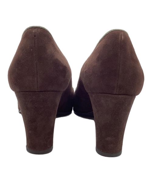 HERMES（エルメス）HERMES (エルメス) リボン スウェードパンプス ブラウン サイズ:38の古着・服飾アイテム