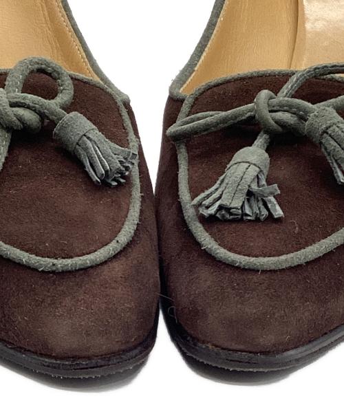 HERMES（エルメス）HERMES (エルメス) リボン スウェードパンプス ブラウン サイズ:38の古着・服飾アイテム