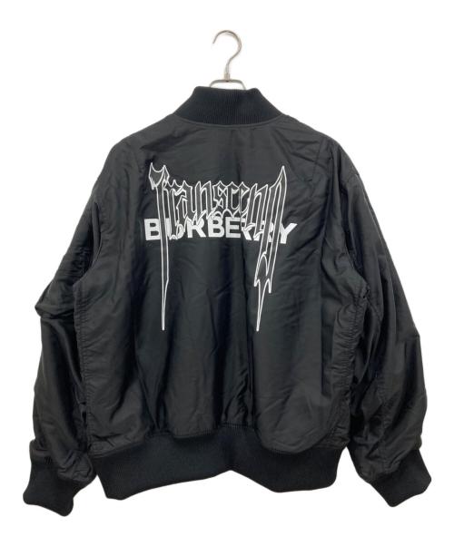 BURBERRY（バーバリー）BURBERRY (バーバリー) バックプリントMA-1ジャケット ブラック サイズ:XLの古着・服飾アイテム