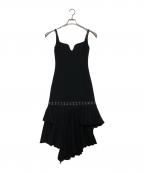 H&M×ROKHエイチアンドエム×ロク）の古着「レイヤードスカートアシンメトリーワンピース」｜ブラック