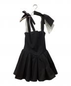 THEREDTHREADザレッドスレッド）の古着「V ribbon dress othello」｜ブラック