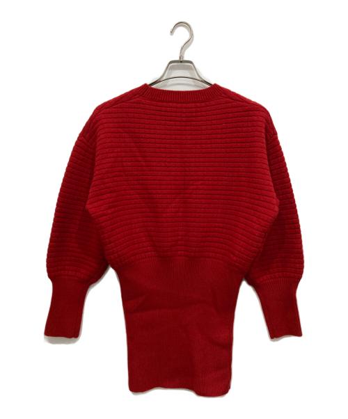 NKNIT（エヌニット）NKNIT (ンニット) waffle KNIT 2way dress レッドの古着・服飾アイテム