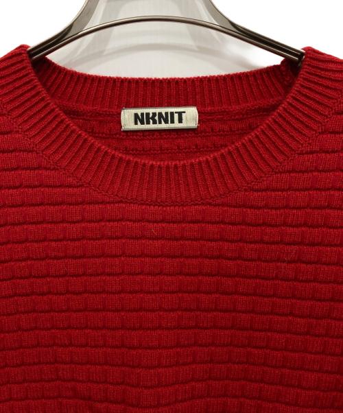 NKNIT（エヌニット）NKNIT (ンニット) waffle KNIT 2way dress レッドの古着・服飾アイテム