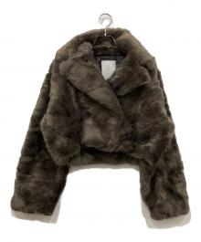 MERCURY DUO（マーキュリーデュオ）の古着「テーラードカラーファーショートコート」｜チャコールグレー