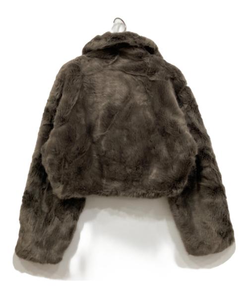 MERCURY DUO（マーキュリーデュオ）MERCURY DUO (マーキュリーデュオ) テーラードカラーファーショートコート チャコールグレー サイズ:M 未使用品の古着・服飾アイテム