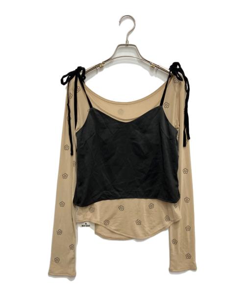 Lily Brown（リリーブラウン）Lily Brown (リリーブラウン) MARY QUANT (マリークヮント) デイジー柄シアーチュールトップス ベージュ サイズ:free 未使用品の古着・服飾アイテム