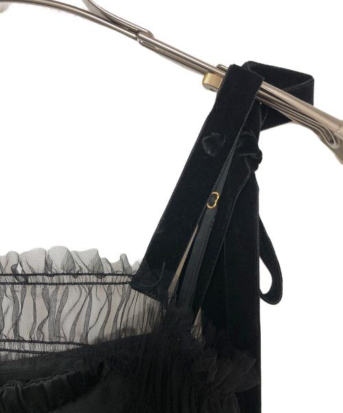 Lily Brown（リリーブラウン）Lily Brown (リリーブラウン) KEITA MARUYAMA (ケイタマルヤマ) ラッフルチュールドレス ブラック サイズ:SIZE Free 未使用品の古着・服飾アイテム