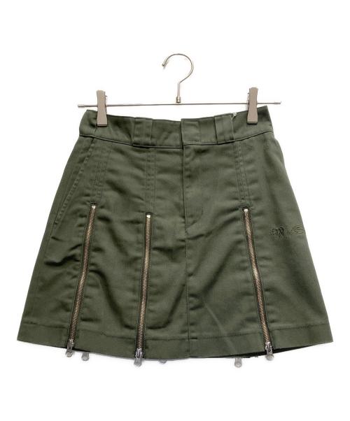 HTH（エイチティーエイチ）HTH (エイチティーエイチ) Dickies (ディッキーズ) Zip mini skirt カーキ サイズ:S 未使用品の古着・服飾アイテム